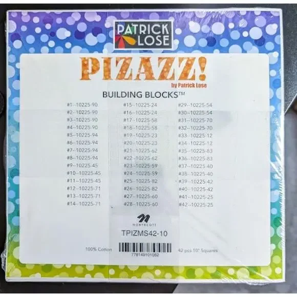 Pizazz! by Patrick Lose Layer Cake Building Blocks for Northcott Fabrics 10in
